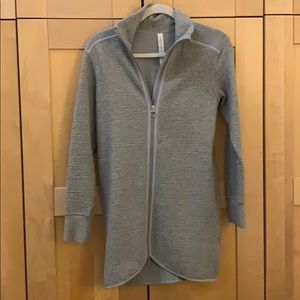 Lulu Lemon size 2 gray long zip up sweater